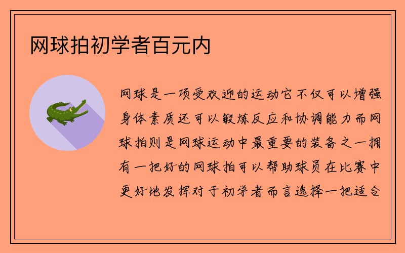 网球拍初学者百元内