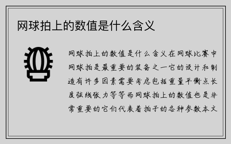 网球拍上的数值是什么含义