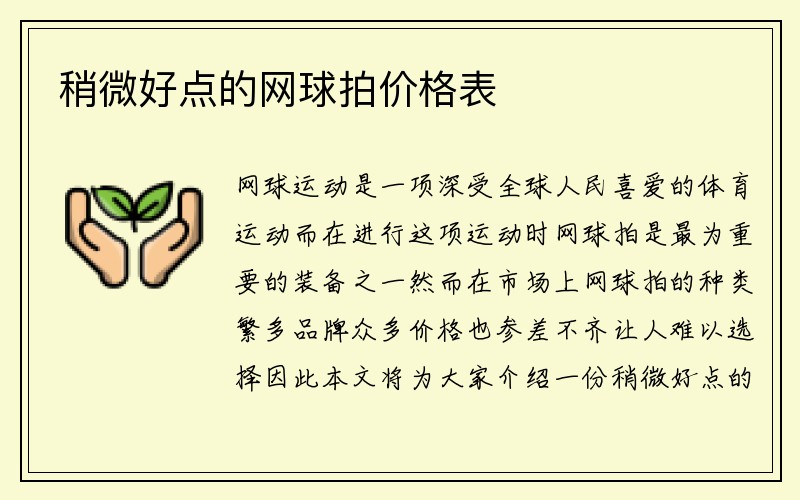 稍微好点的网球拍价格表