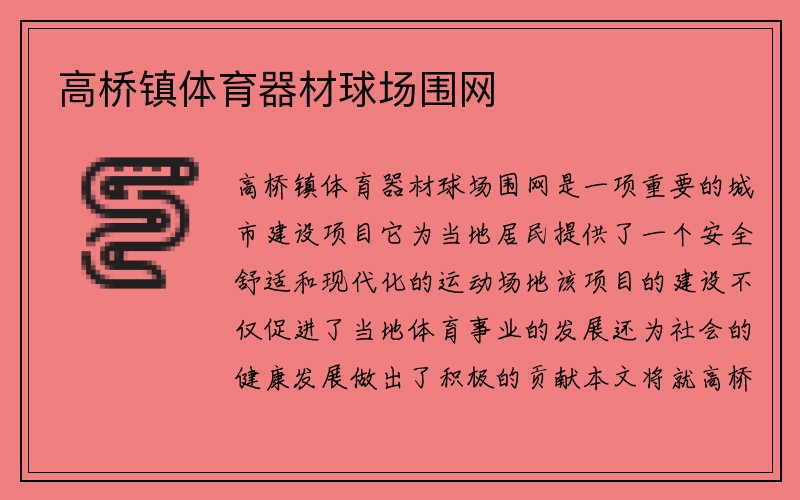 高桥镇体育器材球场围网